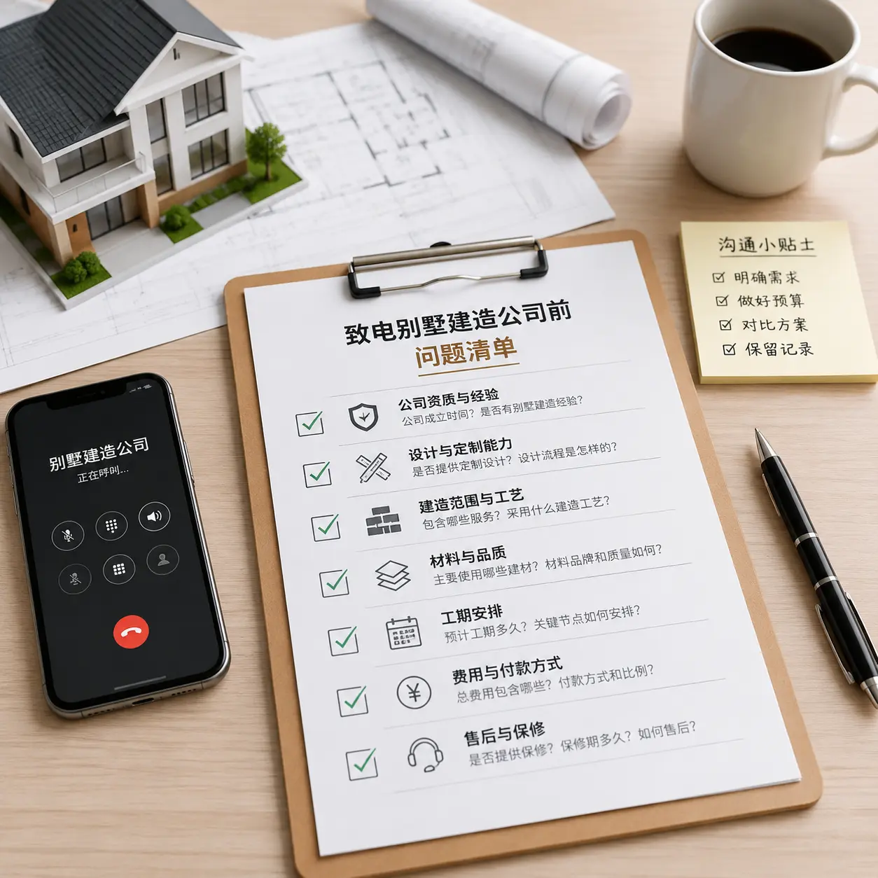 在关岭拨打别墅建造公司电话前的准备工作